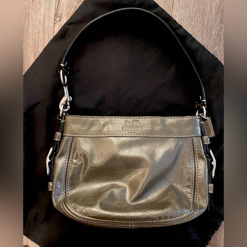 COACH mini Zoe Handbag in Metallic Gray